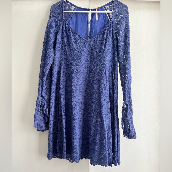 Blouse Funky People Manches Cloche, Bleu Unie, Brodée, Taille M, Neuve Sans étiquettes